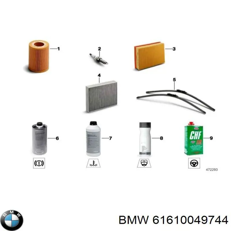 61610049744 BMW Limpa-pára-brisas do pára-brisas, kit de 2 un.
