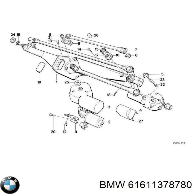 Trapézio de limpador pára-brisas BMW 7  E32
