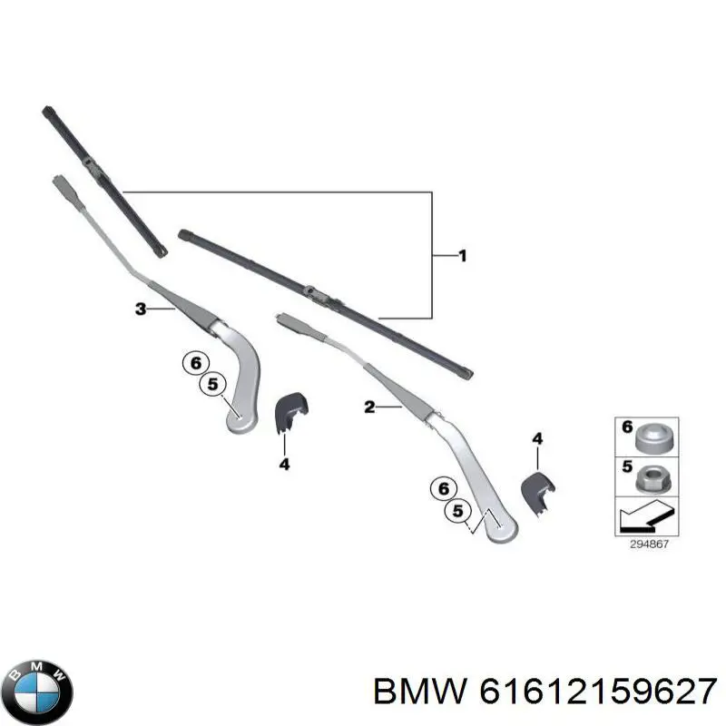 Limpa-pára-brisas do pára-brisas, kit de 2 un. BMW 61612159627 preço, a partir de 15,14 USD