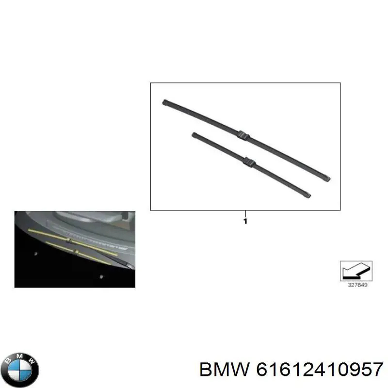 61612410957 BMW Limpa-pára-brisas do pára-brisas, kit de 2 un.
