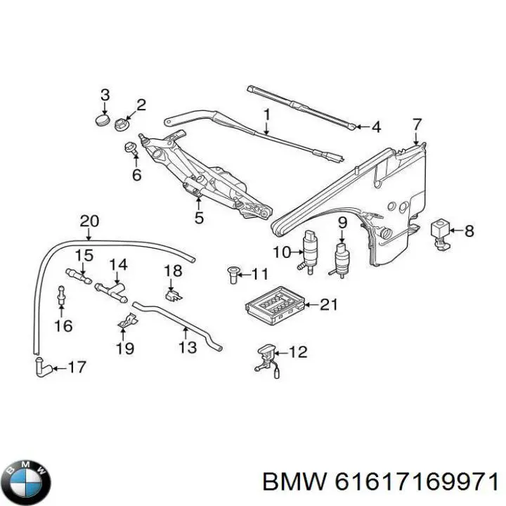 Braço de limpa-pára-brisas do pára-brisas BMW 61617169971