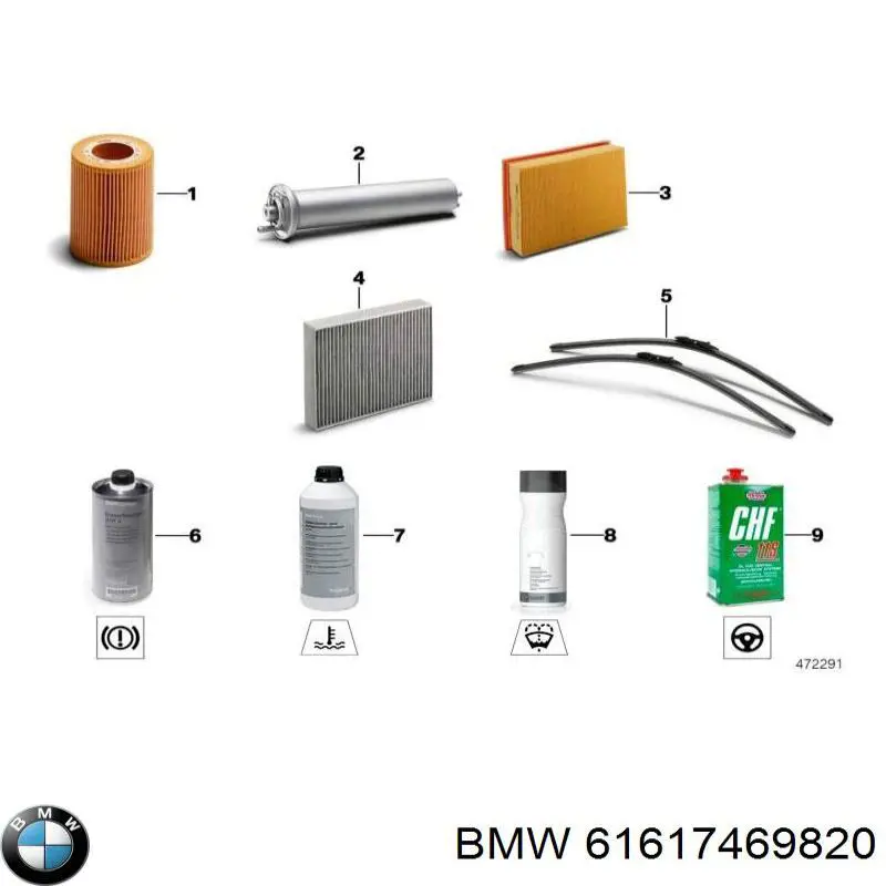 61617469820 BMW Limpa-pára-brisas do pára-brisas, kit de 2 un.