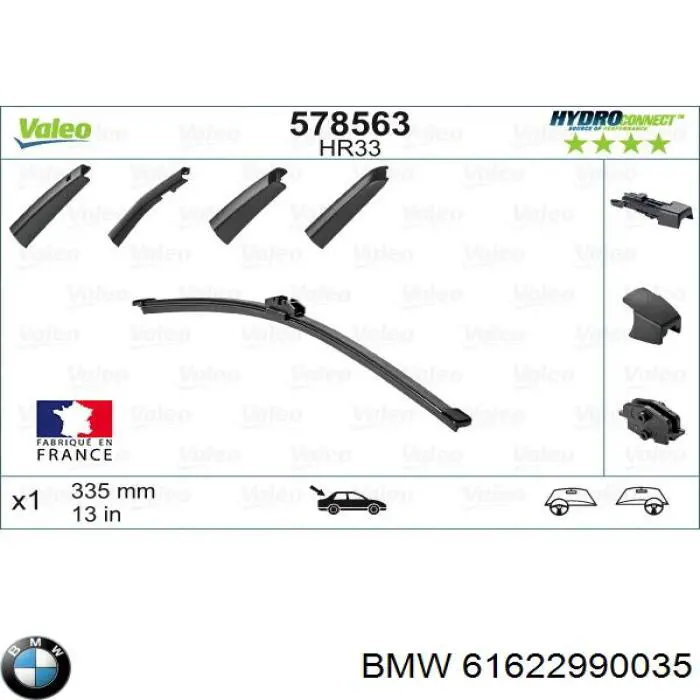Compre 61622990035 BMW Limpa-pára-brisas de vidro traseiro