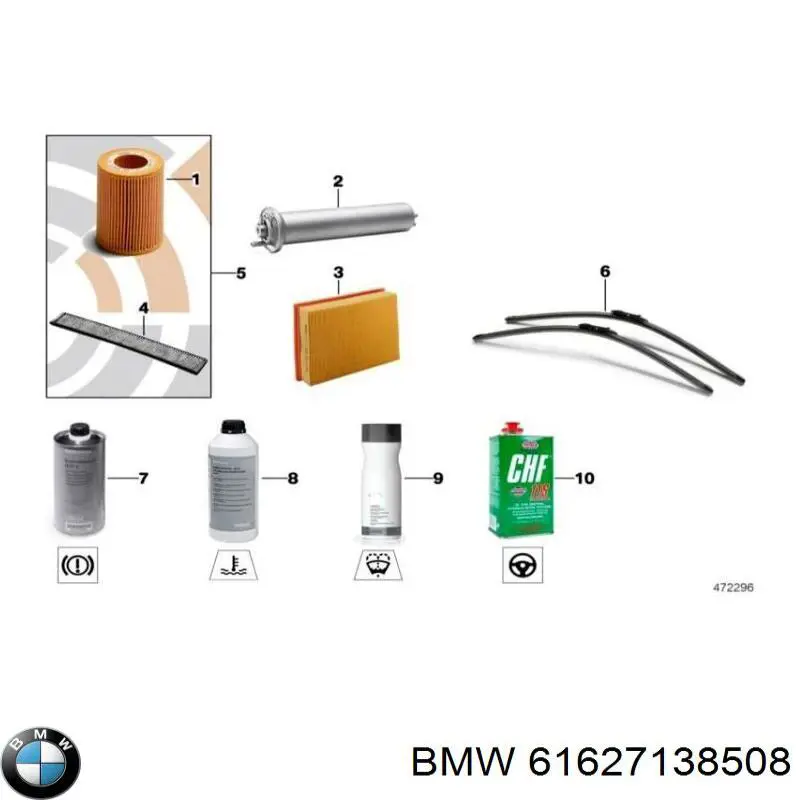 Compre 61627138508 BMW Limpa-pára-brisas de vidro traseiro