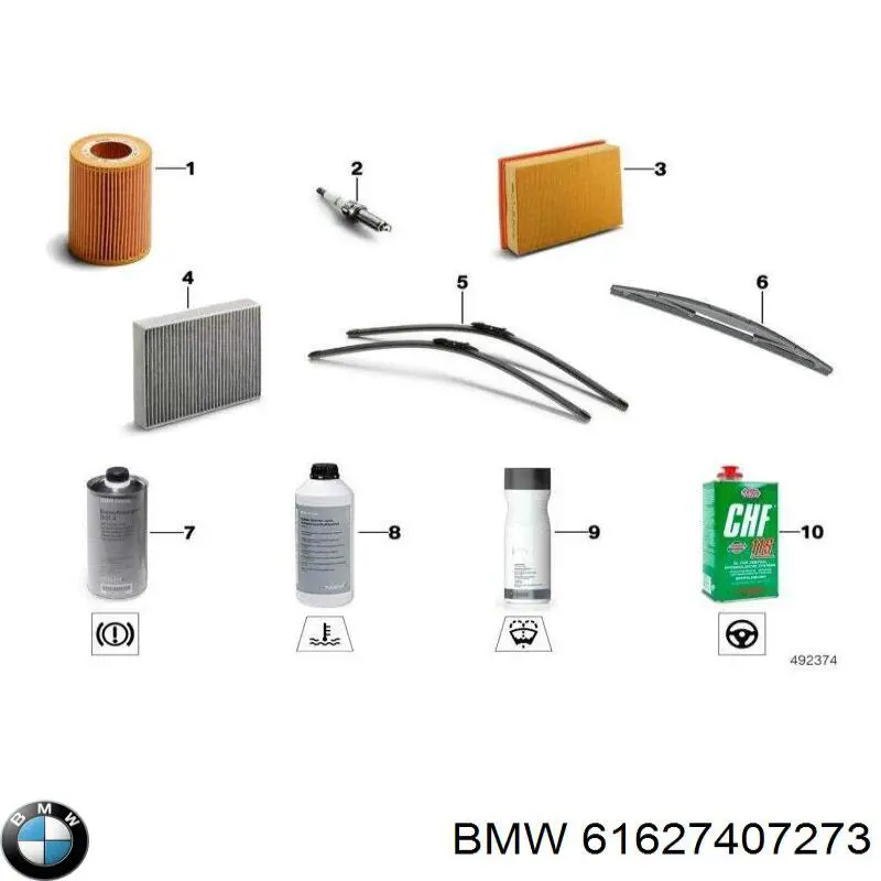 61627407273 BMW Limpa-pára-brisas de vidro traseiro