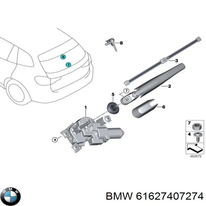 Braço de limpa-pára-brisas de vidro traseiro BMW 61627407274 preço, a partir de 62,90 USD