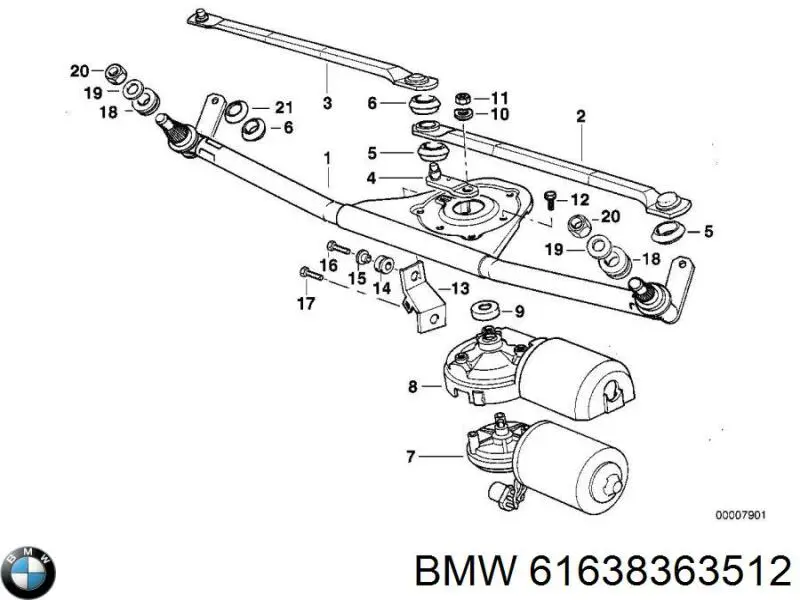 Motor de limpador pára-brisas do pára-brisas BMW 61638363512 preço, a partir de 73,21 USD