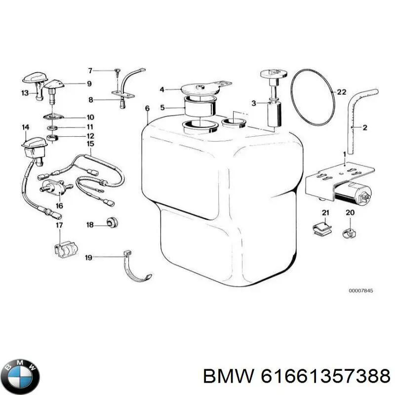 Compre 61661357388 BMW Mangueira de fluido para lavador de pára-brisas