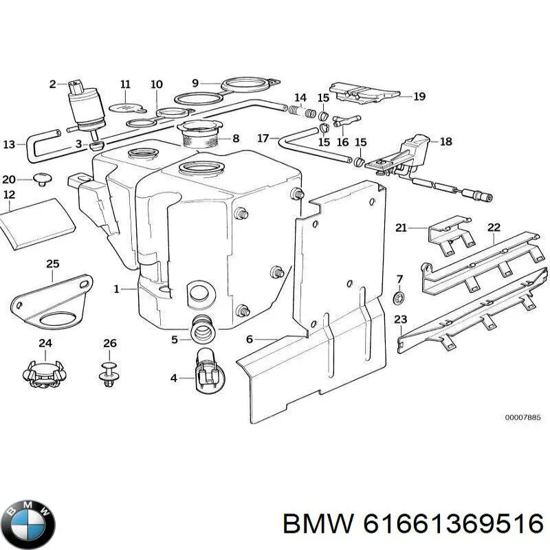Tampa de tanque de fluido para lavador BMW 61661369516 preço, a partir de 25,14 USD