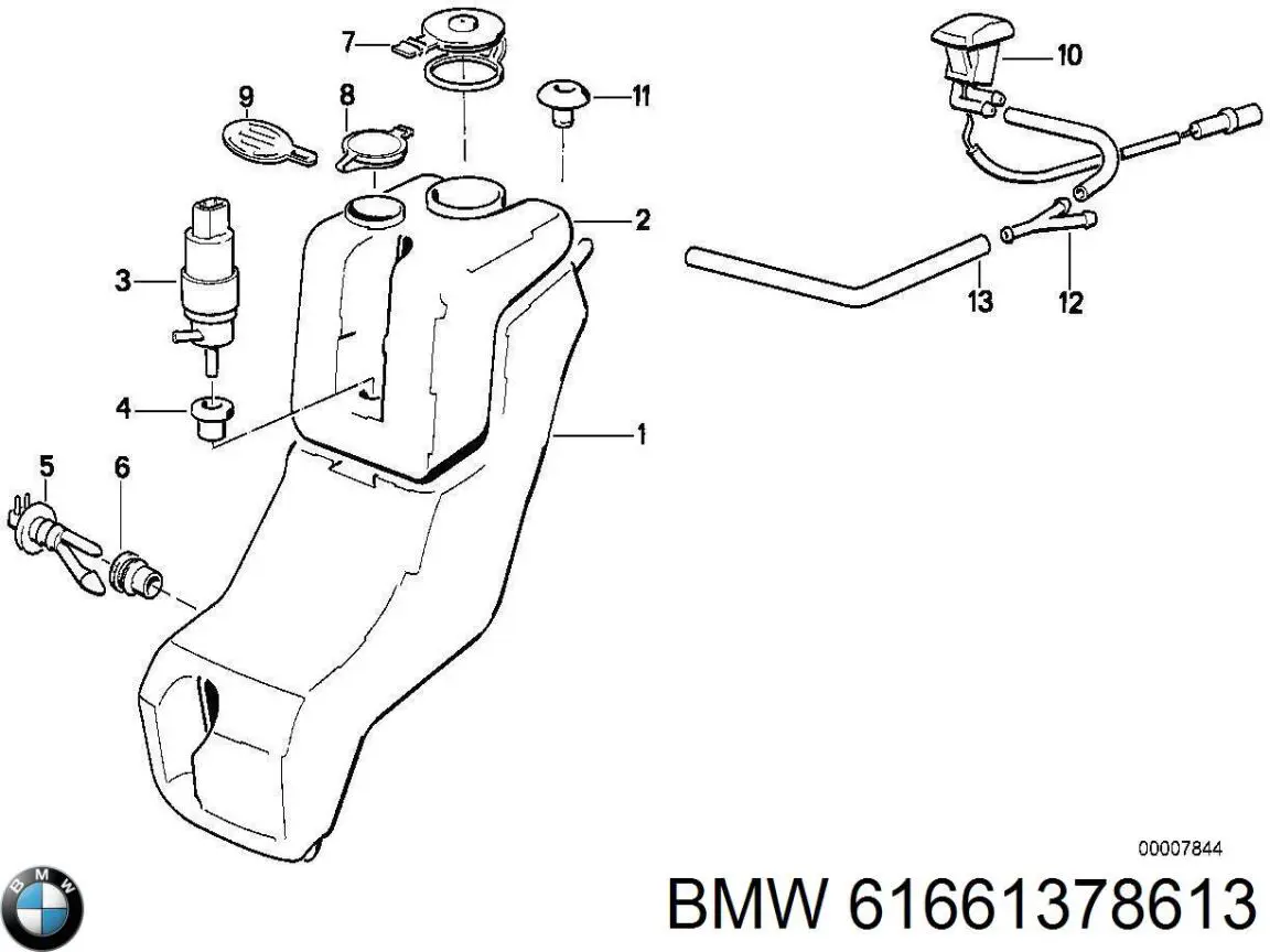 Tanque de fluido para lavador de vidro BMW 7  E32
