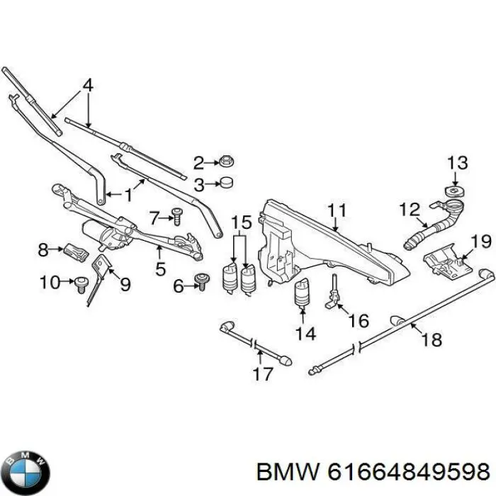 Injetor de fluido para lavador de pára-brisas BMW 61664849598 preço, a partir de 86,22 USD