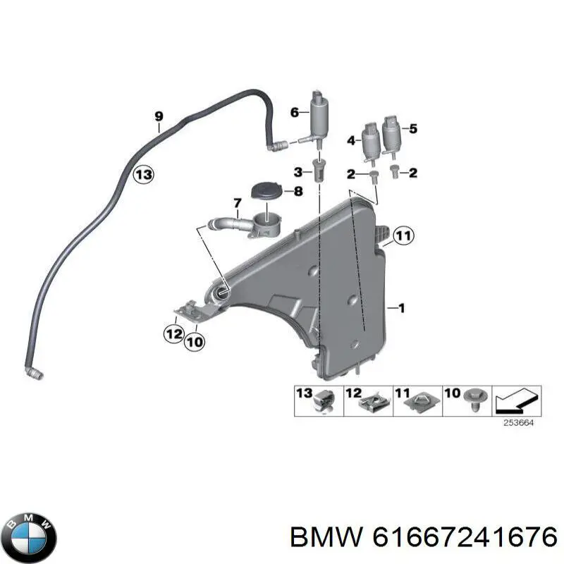 Tanque de fluido para lavador de vidro BMW 61667241676 preço, a partir de 77,73 USD