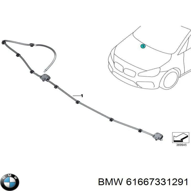 61667331291 BMW Injetor de fluido para lavador de pára-brisas