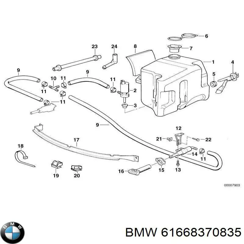 Compre 61661387383 BMW Tanque de fluido para lavador de vidro