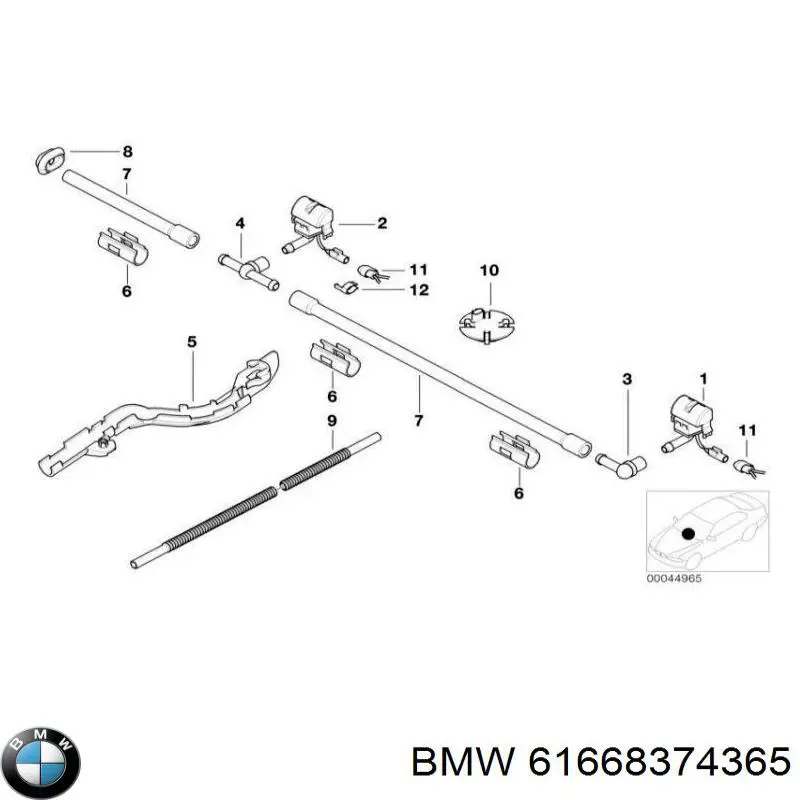 Injetor esquerdo de fluido para lavador de pára-brisas BMW 61668374365 preço, a partir de 31,05 USD