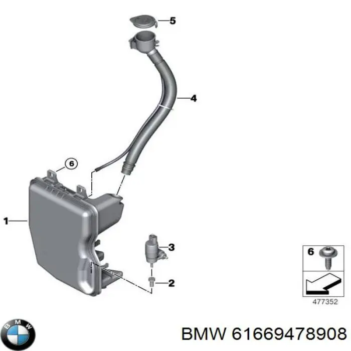 Compre 61667394933 BMW Tanque de fluido para lavador de vidro