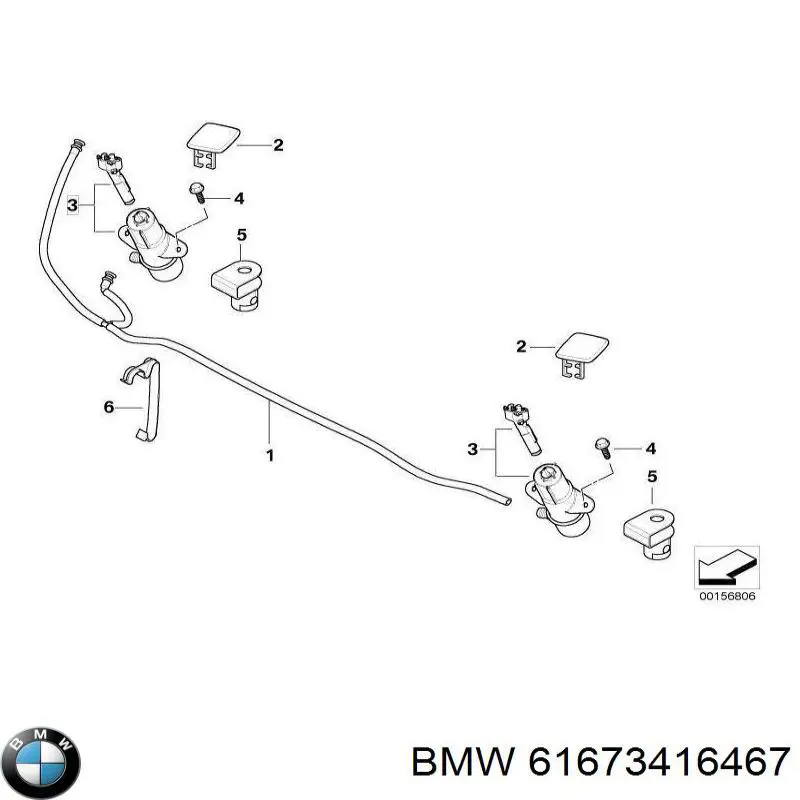61673416467 BMW Injetor de fluido para lavador da luz dianteira esquerda