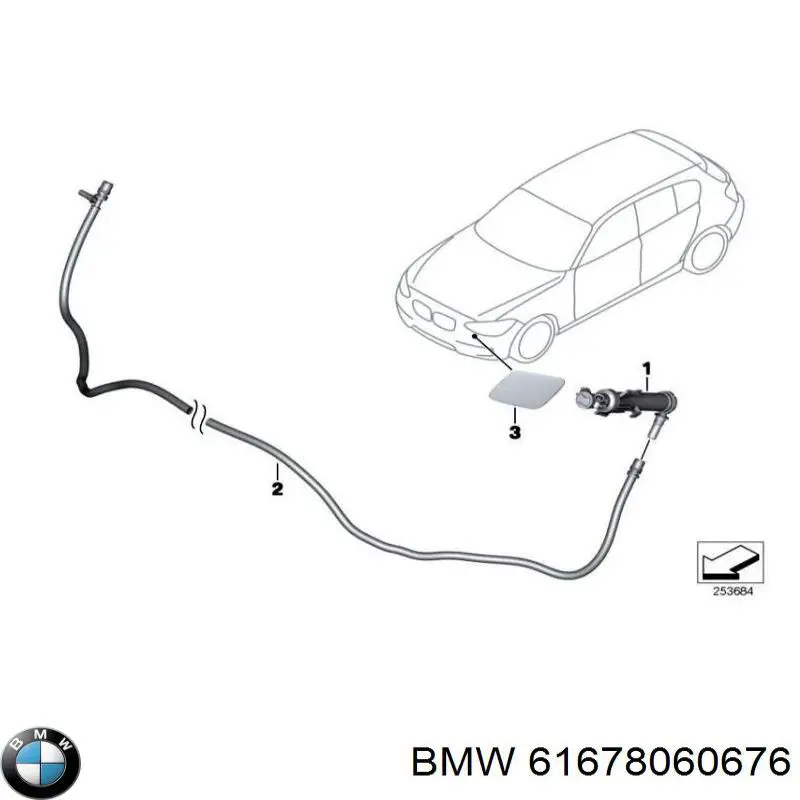 61678060676 BMW Mangueira de fluido para lavador das luzes