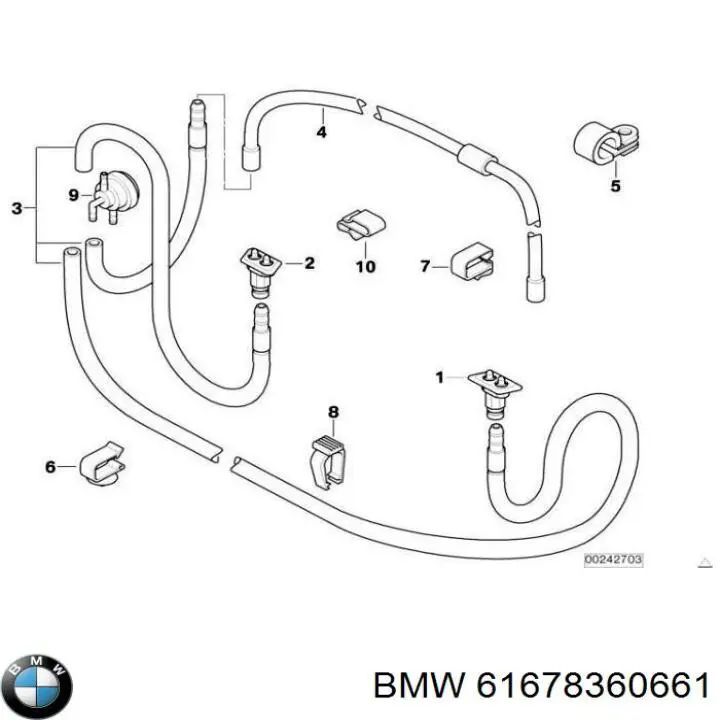 Compre 61678360661 BMW Injetor de fluido para lavador da luz dianteira esquerda
