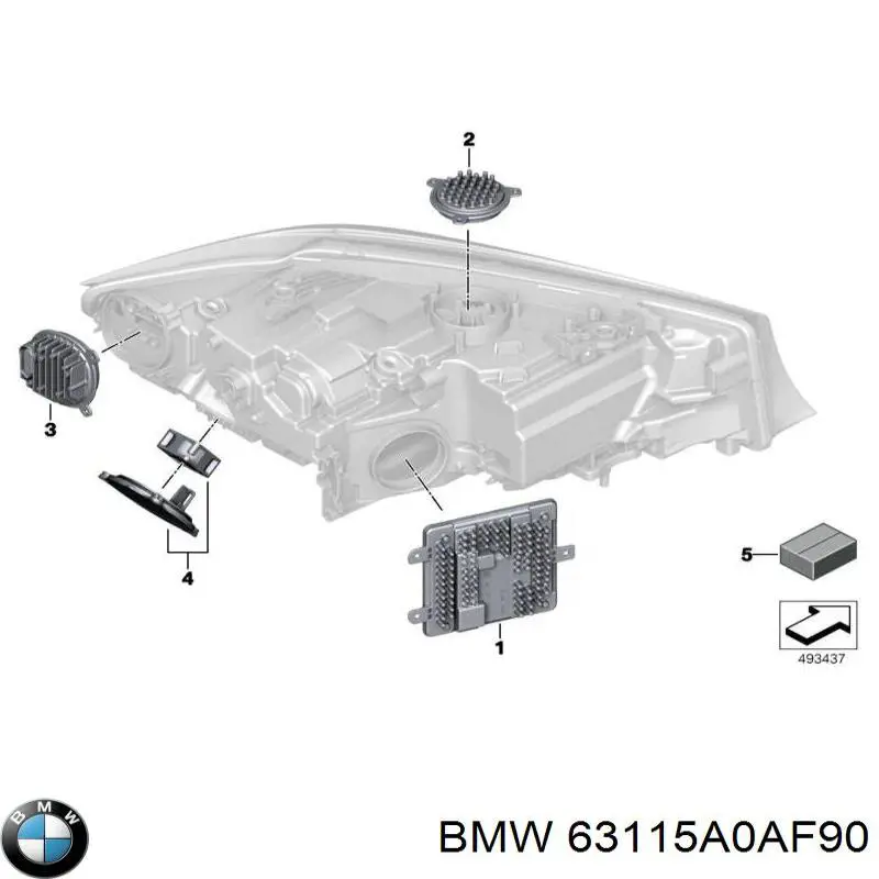 Módulo de direção (Centralina eletrônica) de iluminação adativa BMW 63115A0AF90 preço, a partir de 542,79 USD