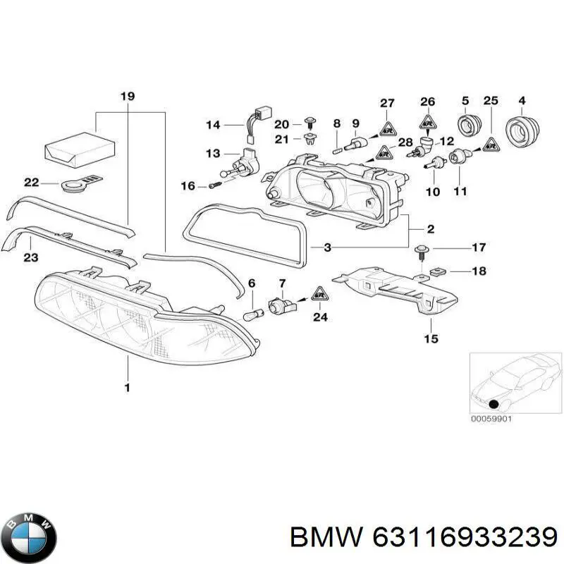 Tampa da luz esquerda BMW 63116933239 preço, a partir de 33,54 USD