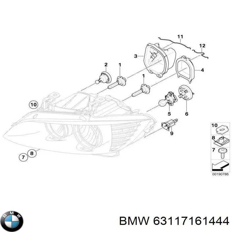 63117161444 BMW Lâmpada halógena, luzes máximas/médias