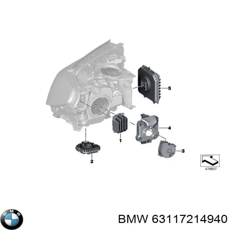 Módulo de direção (Centralina eletrônica) das luzes BMW 63117214940 preço, a partir de 39,60 USD