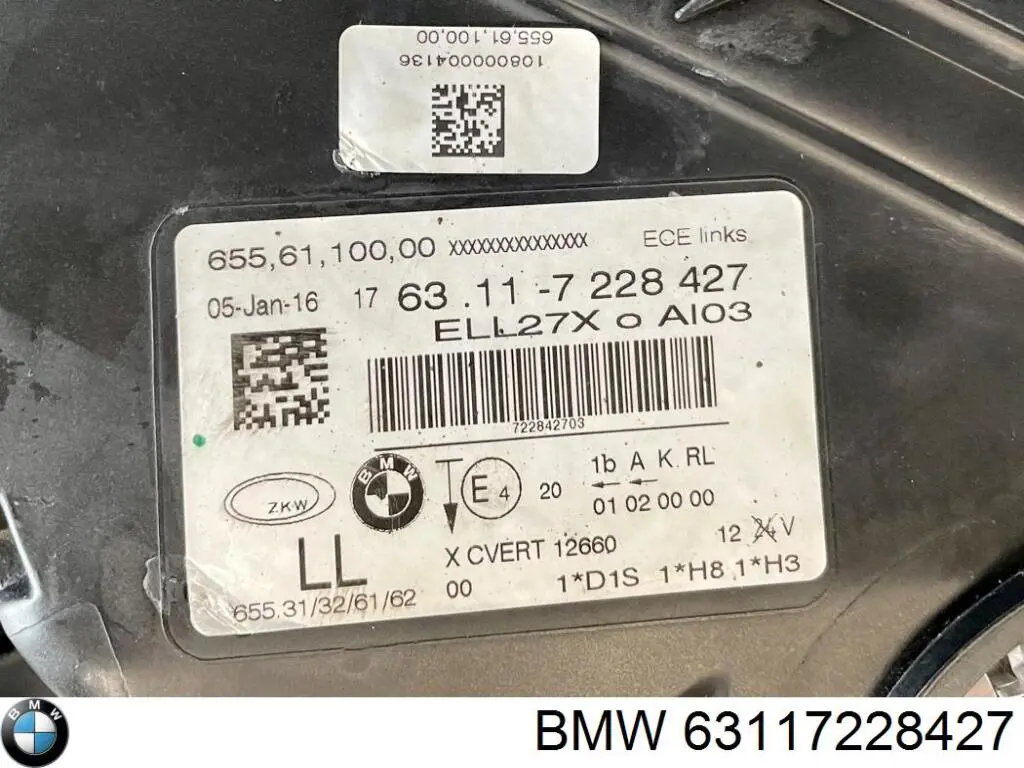Luz esquerda BMW 63117228427 preço, a partir de 911,71 USD