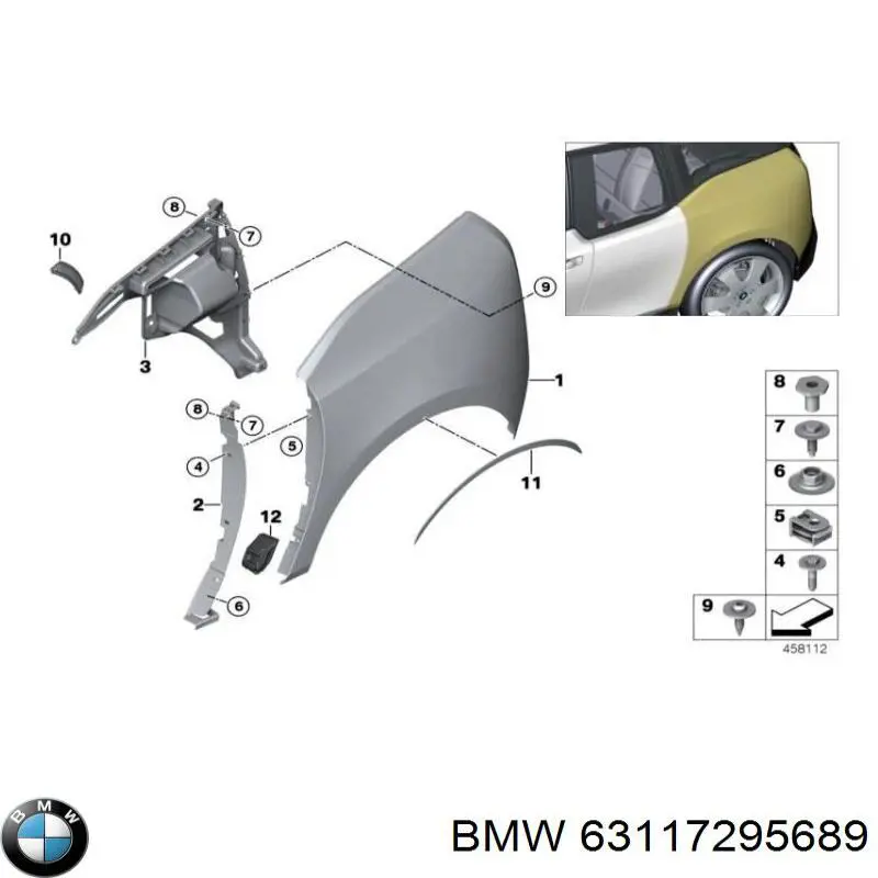 63117295689 BMW Retrorrefletor (refletor) do pára-choque dianteiro esquerdo