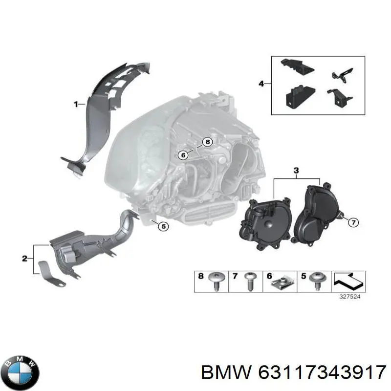 Consola (adaptador) de fixação da luz dianteira esquerda BMW 63117343917 preço, a partir de 68,09 USD