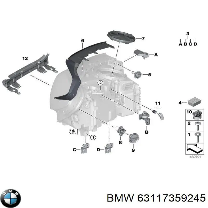 Compre 63117359245 BMW Lâmpada halógena, luzes máximas/médias