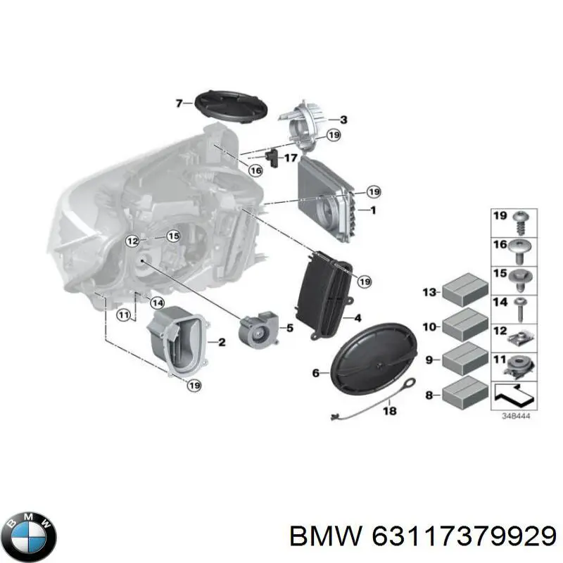 Consola (adaptador) de fixação das luzes dianteiras BMW 63117379929 preço, a partir de 76,30 USD