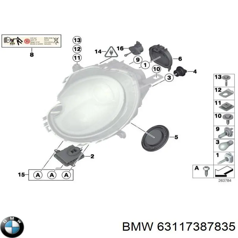 63117387835 BMW Consola (adaptador) de fixação das luzes dianteiras