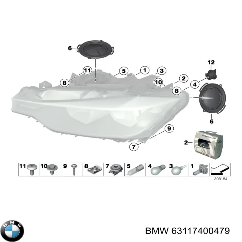 Consola (adaptador) de fixação da luz dianteira esquerda BMW 63117400479 preço, a partir de 28,58 USD