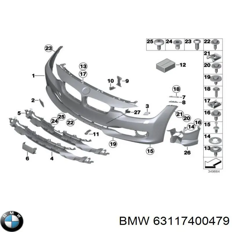 63117400479 BMW Consola (adaptador) de fixação da luz dianteira esquerda