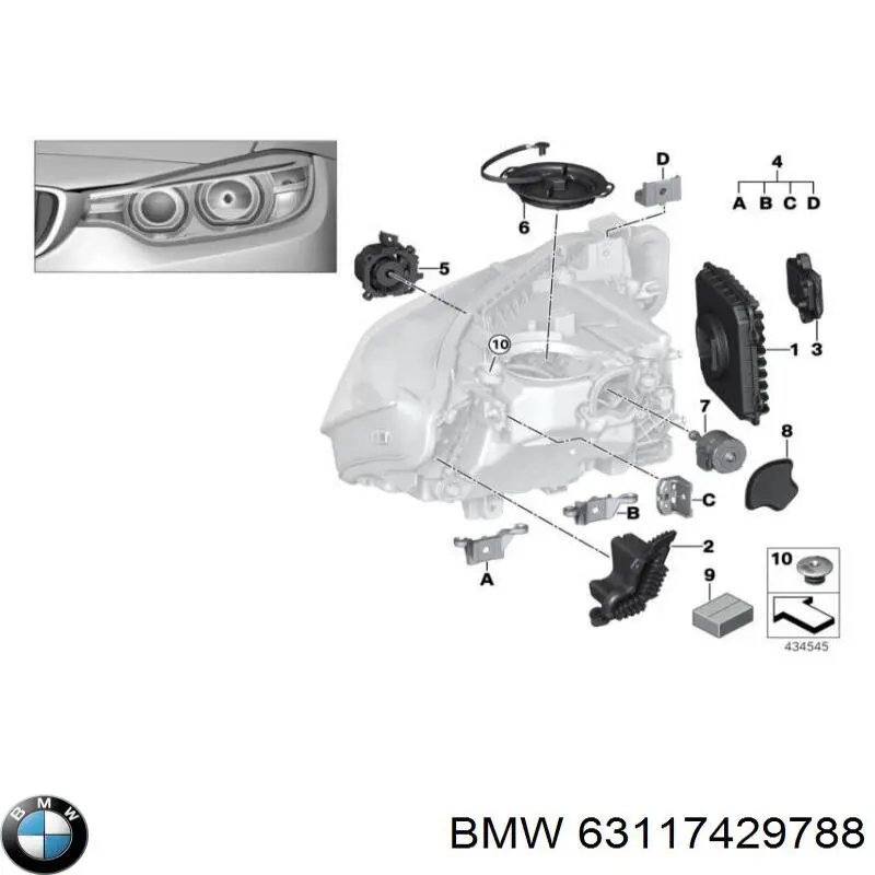 Módulo de direção (Centralina eletrônica) das luzes BMW 63117434274 preço, a partir de 111,41 USD