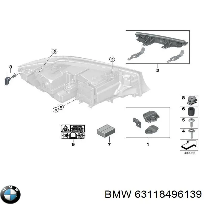63118496139 BMW Consola (adaptador) de fixação das luzes dianteiras