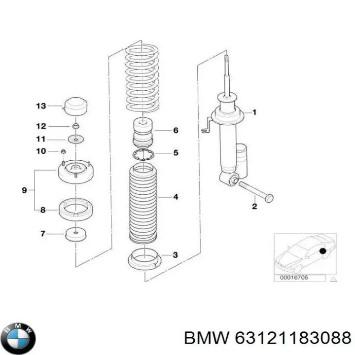 Compre 63121183088 BMW Barra dianteira de sensor do nível de posição de carroçaria