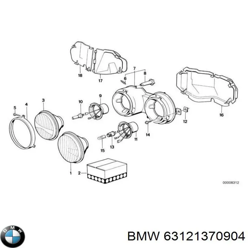 Compre 63121370904 BMW Lâmpada de luz interna esquerda/direita