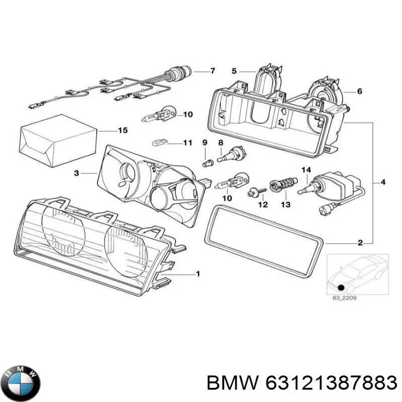 Vidro da luz esquerda BMW 63121387883 preço, a partir de 94,02 USD