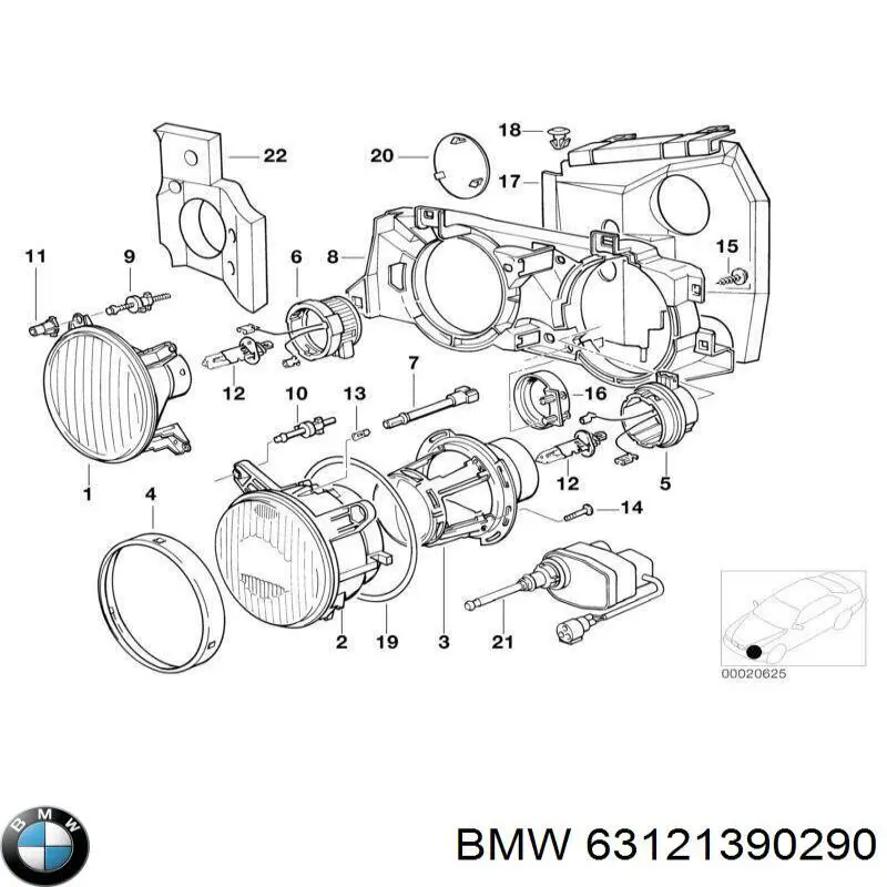 Luz direita BMW 63121390290 preço, a partir de 876,45 USD