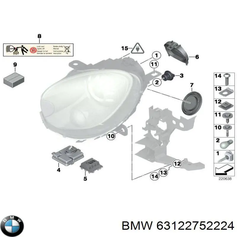 63122752224 BMW Porca de tubo coletor de escape