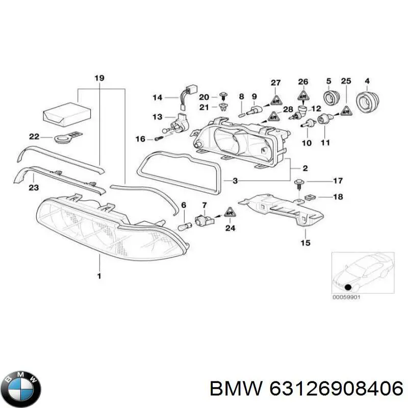 Vedação da luz direita BMW 63126908406 preço, a partir de 30,96 USD