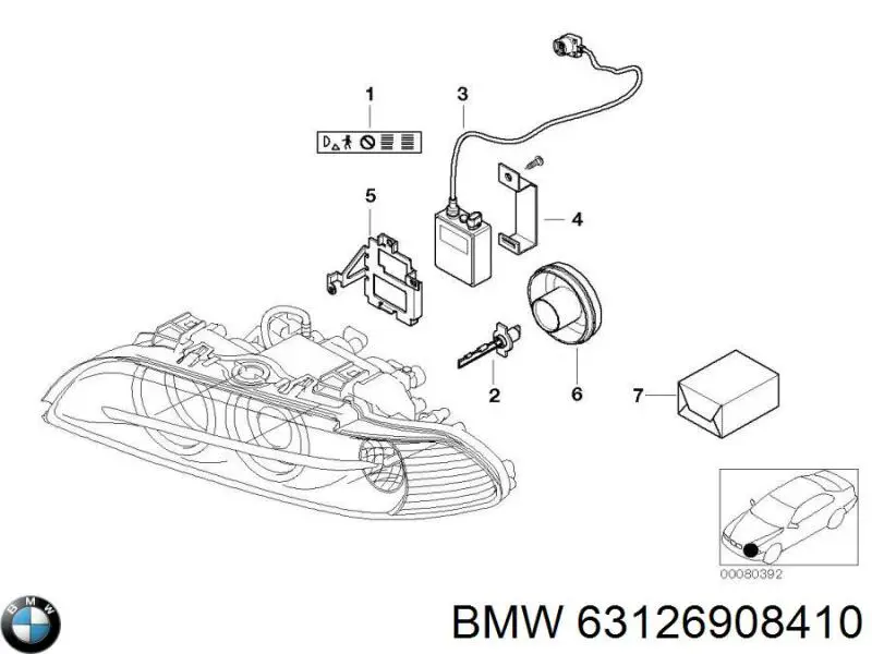 Consola (adaptador) de fixação das luzes dianteiras BMW 63126908410 preço, a partir de 49,33 USD