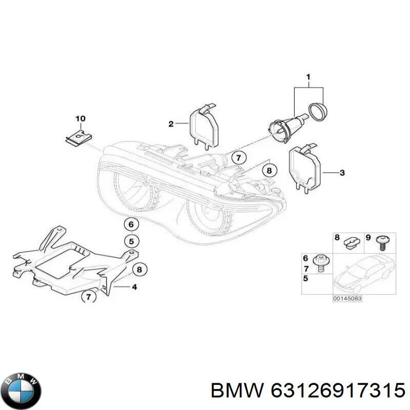 Consola (adaptador) de fixação da luz dianteira esquerda BMW 63126917315 preço, a partir de 63,60 USD