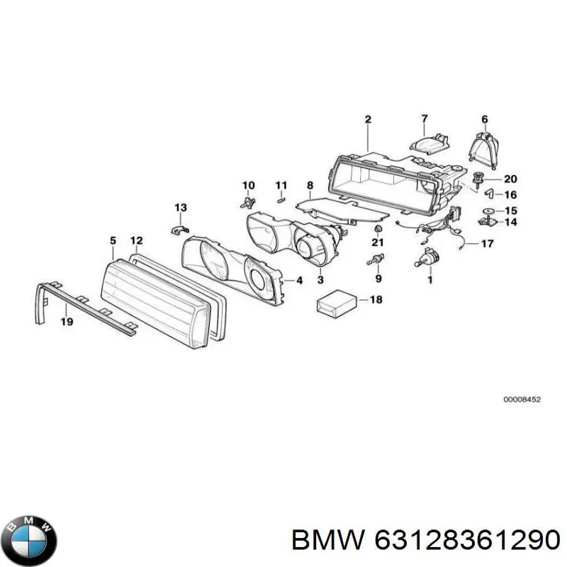 Compre 63128361290 BMW Vedação de vidro da luz