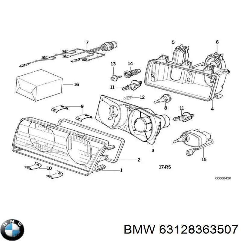 63128363507 BMW Vidro da luz