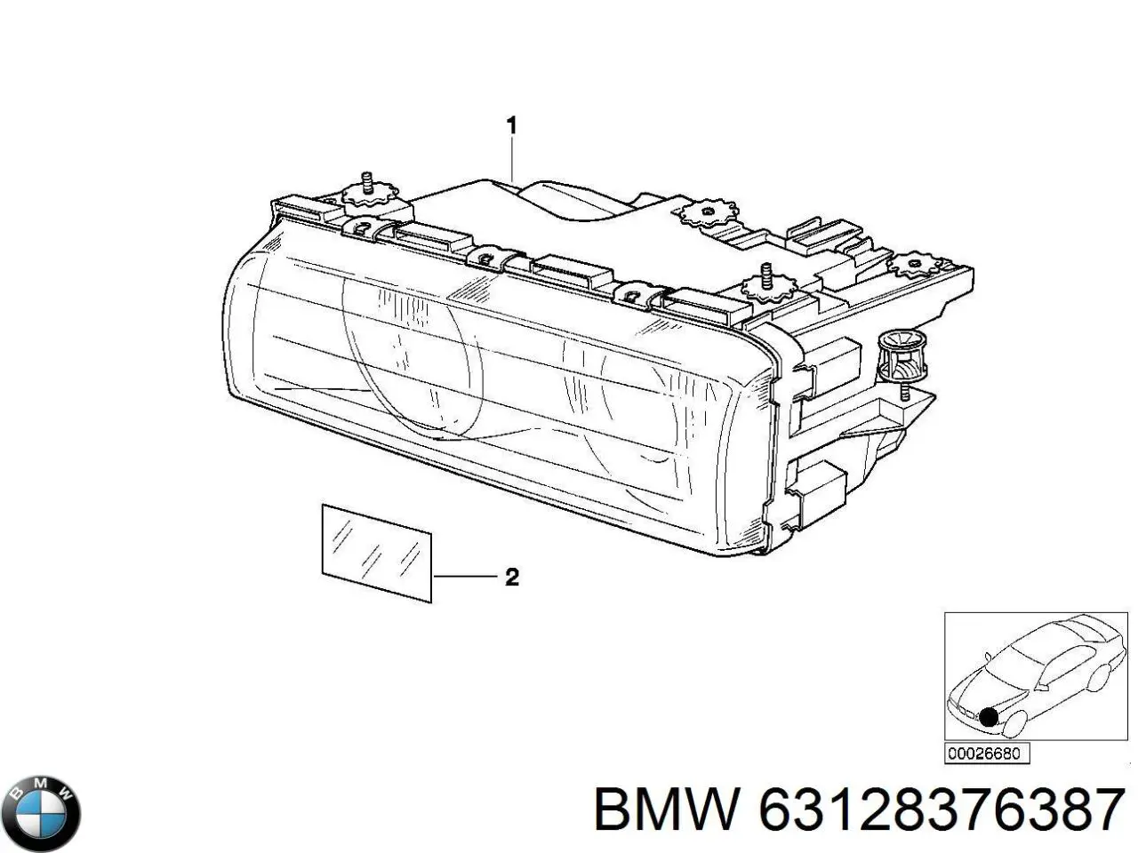Luz esquerda BMW 63128376387 preço, a partir de 221,83 USD