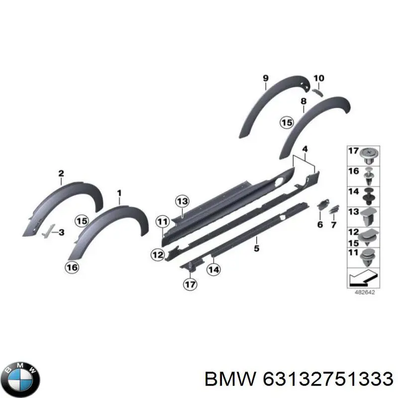63132751333 BMW Posição traseira lateral esquerda