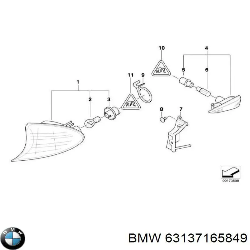 63137165849 BMW Pisca-pisca esquerdo